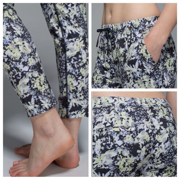 LULULEMON Jet Crop *Luxtreme (Slim) in Crosscourt Petal Black Clarity Yellow, 8 - Picture 4 of 16